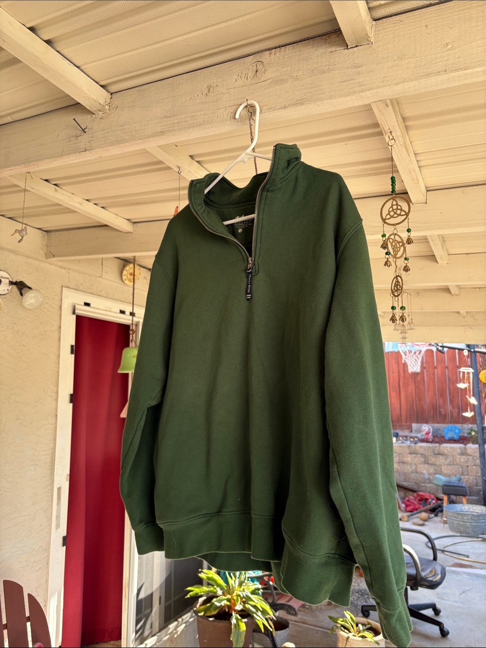 Men's Forest Green Quarter-Zip Sweatshirt